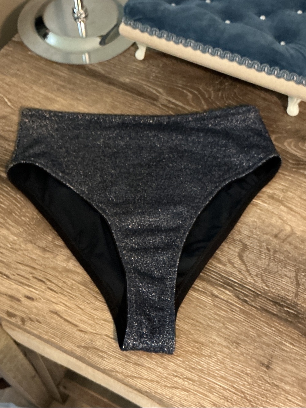 triangl swimwear Mana Sparkle High-Waist Bikini Bottom Sz L NWOT High Leg